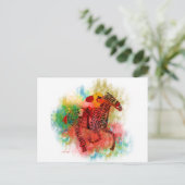 Kleurrijke volbloed in typografie briefkaart (Staand voorkant)