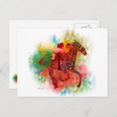 Kleurrijke volbloed in typografie briefkaart (Voorkant / Achterkant)