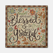 Kleurrijke Volk Gezegend Dankbare Inspirativiteits Magneet (Voorkant)