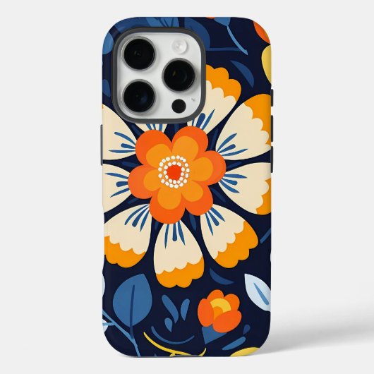 Kleurrijke Volkskunst Bloem Case-Mate iPhone Case (Achterkant)