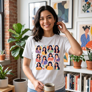 Kleurrijke Volkskunst Esthetische Vrouwenportrette Tri-Blend Shirt