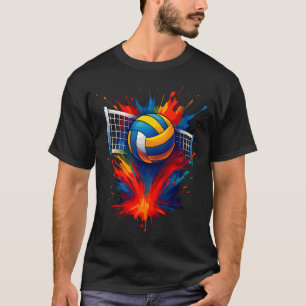 Kleurrijke Volleybal Tie Dye Kleurspatten In T-shirt