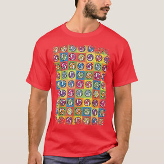  kleurrijke volleybal verkuilingsbal t-shirt