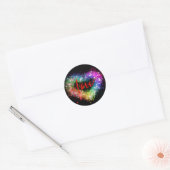Kleurrijke vonkende glitter hart liefde script ronde sticker (Envelop)