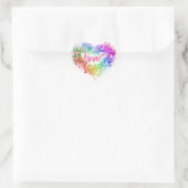 Kleurrijke vonkende glitter hart liefde script sticker (Tas)