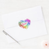 Kleurrijke vonkende glitter hart liefde script sticker (Envelop)
