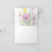 Kleurrijke voorjaarsbloemen, aangepast bruiloft bedankkaart (Binnen)