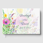 Kleurrijke voorjaarsbloemen, aangepast bruiloft gastenboek (Voorkant)