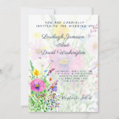 Kleurrijke voorjaarsbloemen, aangepast bruiloft kaart (Voorkant)