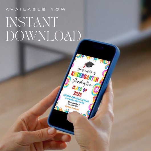 Kleurrijke voorschoolse Afstuderen uitnodiging