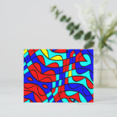 Kleurrijke vormen briefkaart (Staand voorkant)