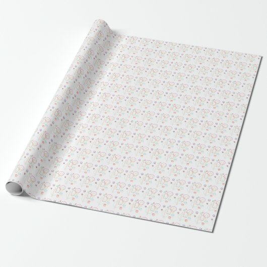 Kleurrijke vormen cadeaupapier (Uitgerold)