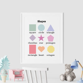 Kleurrijke Vormen Educatief Poster