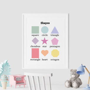Kleurrijke Vormen Educatief Poster
