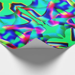 Kleurrijke vormen en groene achtergrond cadeaupapier