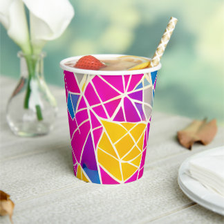 Kleurrijke vormen en lijnen geometrisch Abstract Papieren Bekers