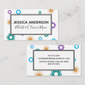 Kleurrijke Vormen Mama Playdate Calling Card Contactkaartje (Voorkant / Achterkant)