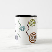 Kleurrijke vormen tweekleurige koffiemok (Center)