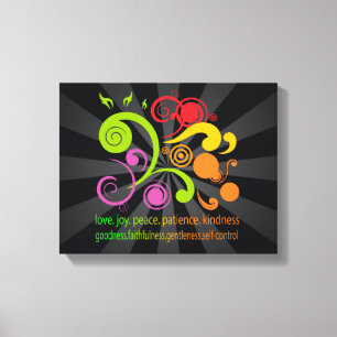 Kleurrijke vormen, vruchten van de gedistilleerde  canvas afdruk