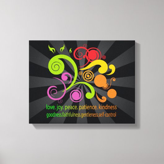 Kleurrijke vormen, vruchten van de gedistilleerde canvas afdruk (Voorkant)