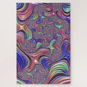 Kleurrijke Vortex Abstract Trippy Spiraal Fractaal Legpuzzel