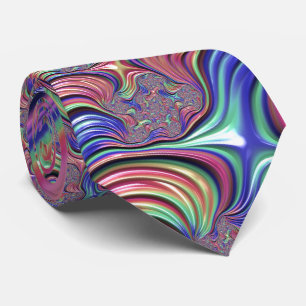 Kleurrijke Vortex Abstract Trippy Spiraal Fractaal Stropdas
