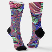 Kleurrijke Vortex Abstract Trippy Spiraal Fractal Sokken (Gebogen)