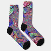 Kleurrijke Vortex Abstract Trippy Spiraal Fractal Sokken (Rechts)