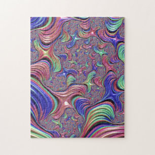 Kleurrijke Vortex Abstracte Trippy Spiraal Fractal Legpuzzel