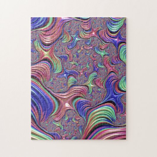 Kleurrijke Vortex Abstracte Trippy Spiraal Fractal Legpuzzel (Verticaal)