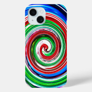 Kleurrijke vortex iPhone 15 case