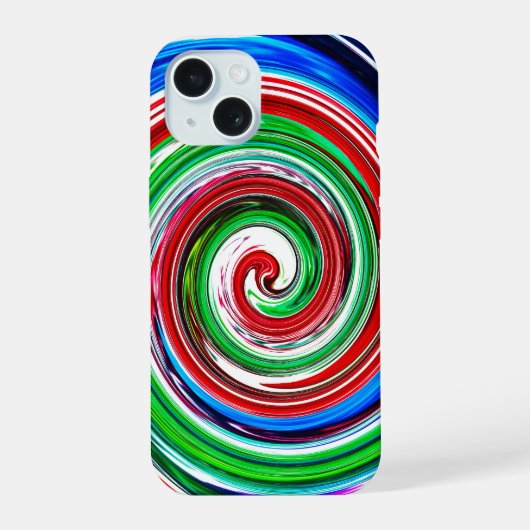 Kleurrijke vortex iPhone 15 case (Achterkant)