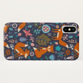 Kleurrijke vossen vogels & bloemen illustratie Case-Mate iPhone case (Achterkant (horizontaal))