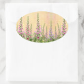 Kleurrijke vossenhandschoen bloemen ovale sticker (Tas)