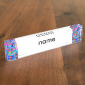 kleurrijke vrede en liefde naambordje (Zijkant)