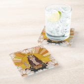 Kleurrijke vrede glazen onderzetter (Schuin)