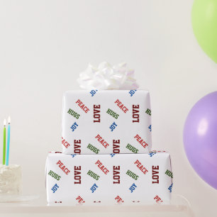 Kleurrijke Vrede Liefde & Joy Eenvoudige Moderne K Cadeaupapier