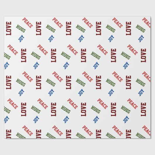 Kleurrijke Vrede Liefde & Joy Eenvoudige Moderne K Cadeaupapier (Vlak)