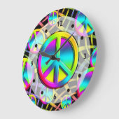 Kleurrijke Vrede - transparante wijzerplaat Grote Klok (Hoek)