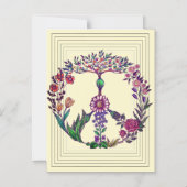 Kleurrijke Vredes Bloemige Cute Boho Hippie Hartve Magnetische Uitnodiging (Voorkant)