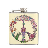 Kleurrijke Vredesbloem Cute Boho Hippie Hartelijk Heupfles (Voorkant)