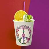 Kleurrijke Vredesbloem Cute Boho Hippie Hartelijk Papieren Bekers