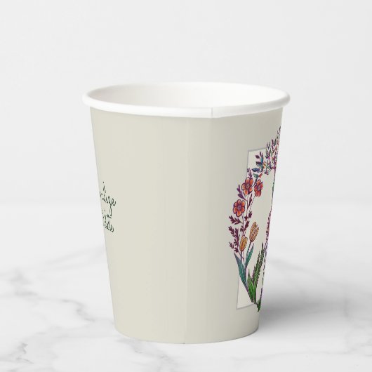 Kleurrijke Vredesbloem Cute Boho Hippie Hartelijk Papieren Bekers (Rechts)