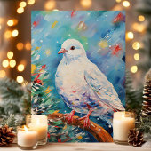 Kleurrijke vredesduif Kerstmis Feestdagen Kaart
