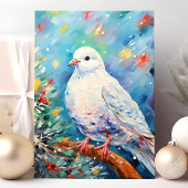 Kleurrijke vredesduif Kerstmis Feestdagen Kaart