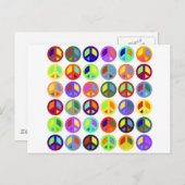 Kleurrijke vredessignalen briefkaart (Voorkant / Achterkant)