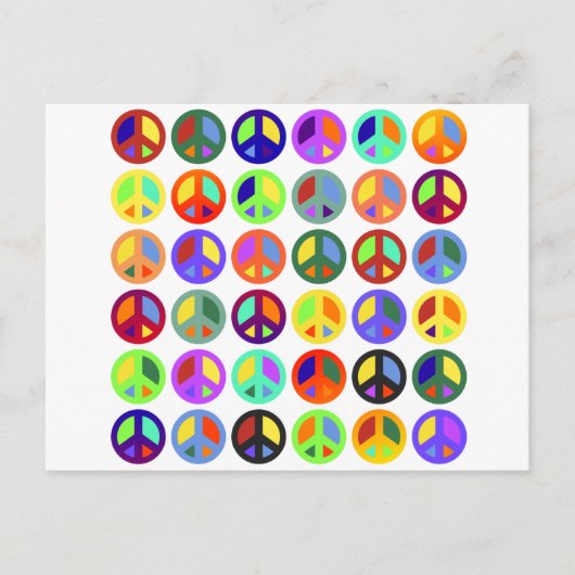 Kleurrijke vredessignalen briefkaart (Voorkant)