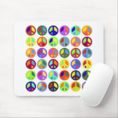 Kleurrijke vredessignalen muismat (Met muis)