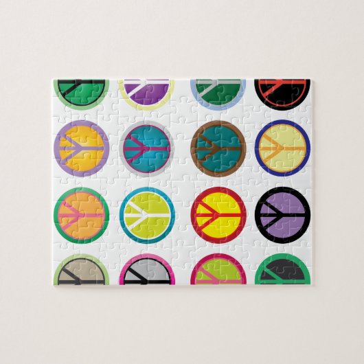 Kleurrijke vredessignalen - Vredesgebarentaal Legpuzzel (Horizontaal)