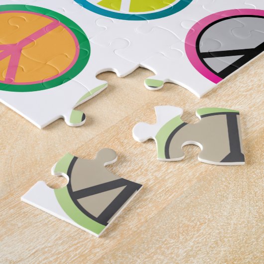 Kleurrijke vredessignalen - Vredesgebarentaal Legpuzzel (Zijkant)